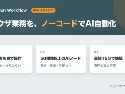 RPAの常識が変わる！AIが“壊れない”ブラウザ操作と“思考”を自動化する「Pigeon Workflow」が登場