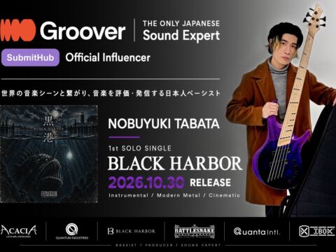 ギターなし、ベースが主役のシネマティック・モダンメタル　Nobuyuki Tabataが初ソロシングル『Black Harbor』を10月30日リリース