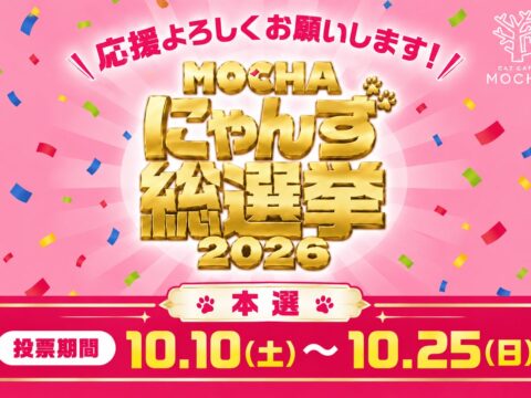 全国の代表にゃんずが集結！！あなたの1票で“推しにゃん”がグッズ化！？ 「MOCHAにゃんず総選挙2026 」本選