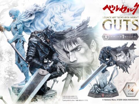 漫画『ベルセルク』から、「ガッツ」と「グリフィス」が佇む三浦建太郎のアートワークを1/4スケールで立体化